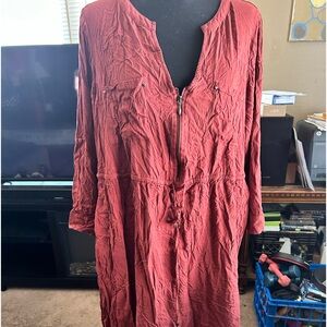 Torrid Rust Color Drawstring Dress